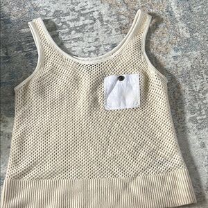Banana Republic Cream Tank Top with White Pocket